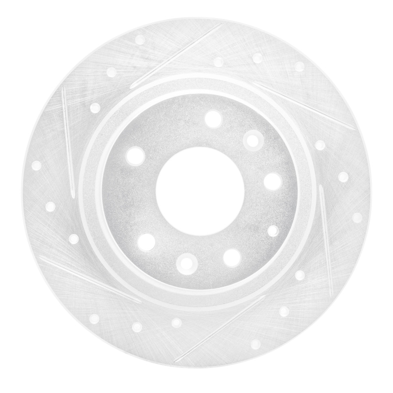 Mazda CX-3 Brake Rotor (1) - Rear Left - R1 Concepts - Drilled & Slotted - Silver - `16-`18